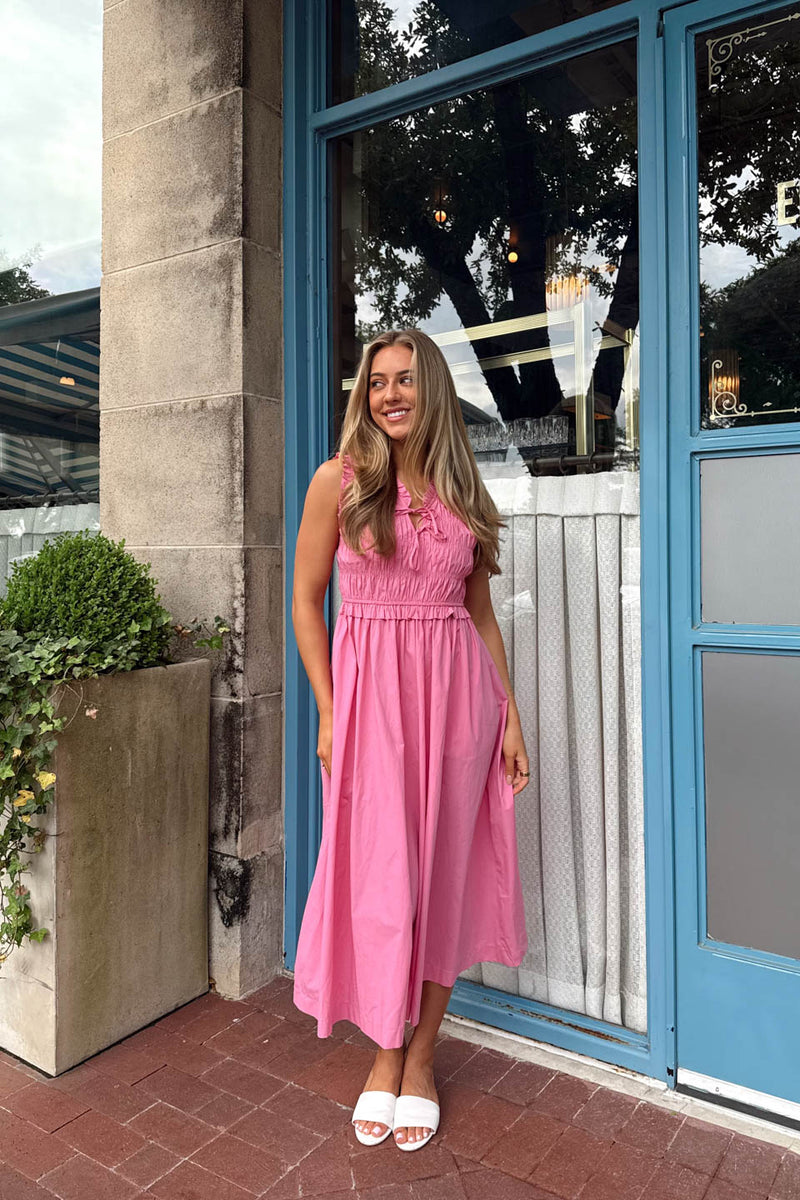 Tie The Knot Midi Dress - Pink The Impeccable Pig Tie The Knot Midi Dress - Pink The Impeccable Pig